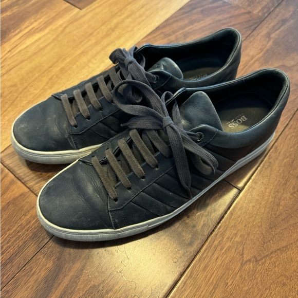 Boss navy blue leather sneakers.  Size 41 euro. - Picture 3 of 3